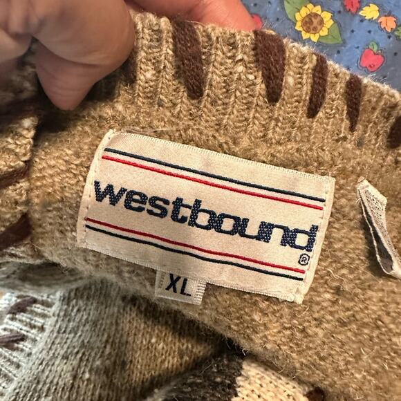 Vintage Westbound Sweater Vest Wool Blend Brown Tan Tasseled - Picture 7 of 8
